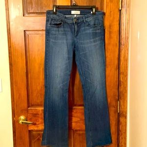 Size 29- medium blue, boot cut, jeans.